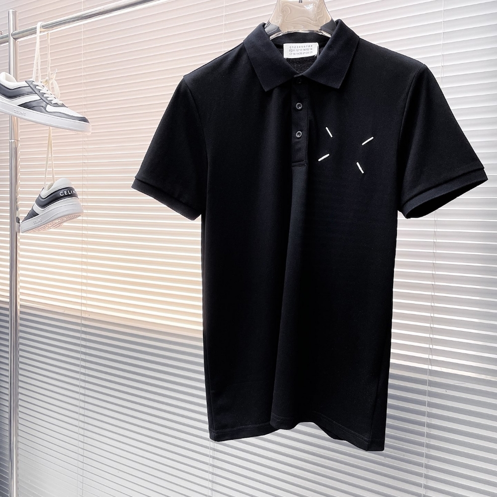 Maison Margiela Men's Collared Polo Shirt with Letter Logo